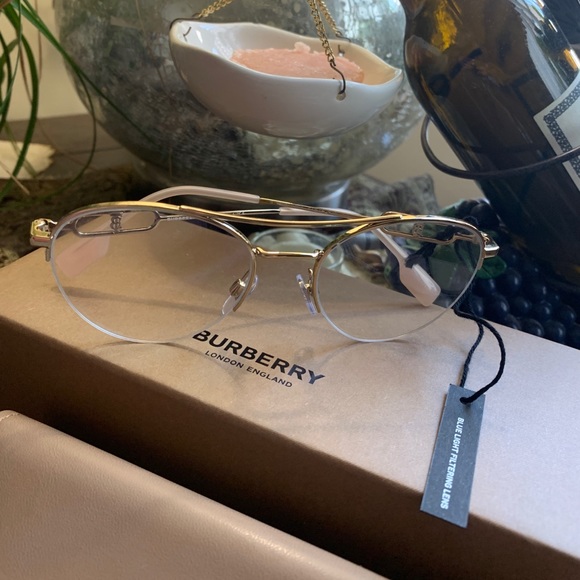 🔥SOLD🔥Authentic BURBERRY 51mm half rim logo Metal optical glasses - Picture 5 of 15